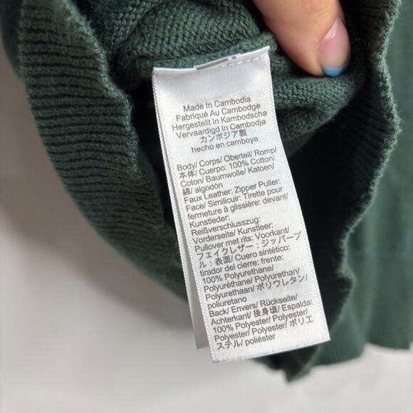 Mens J Crew Green Quarter Zip Sweater Size Medium NWT - Picture 6 of 6